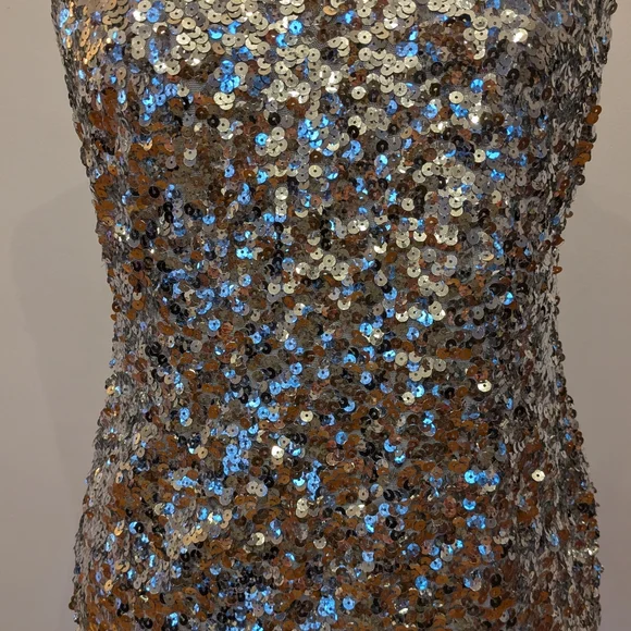 NWT Silver Sequin Tank Top - Picture 2 of 11